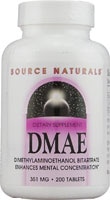 DMAE -- 351 mg - 200 Tablets (Таблетки) Source Naturals