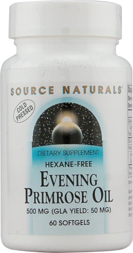 Evening Primrose Oil Hexane-Free -- 500 mg - 60 Softgels (Мягкие капсулы) Source Naturals