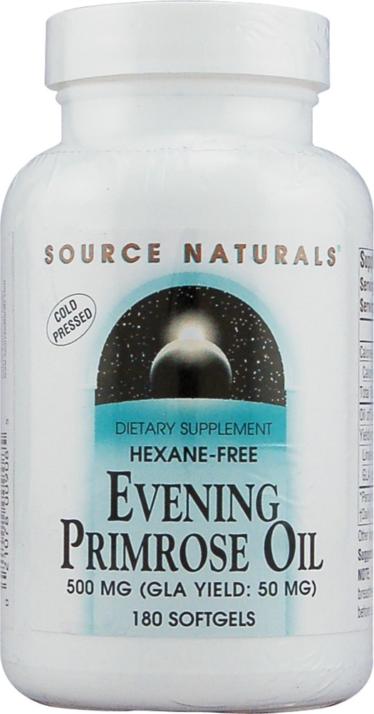 Evening Primrose Oil Hexane Free -- 500 mg - 180 Softgels (Мягкие капсулы) Source Naturals