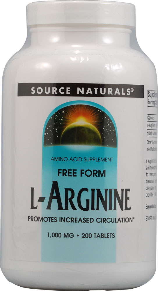 Source Naturals L-аргинин в свободной форме — 1000 мг — 200 таблеток Source Naturals