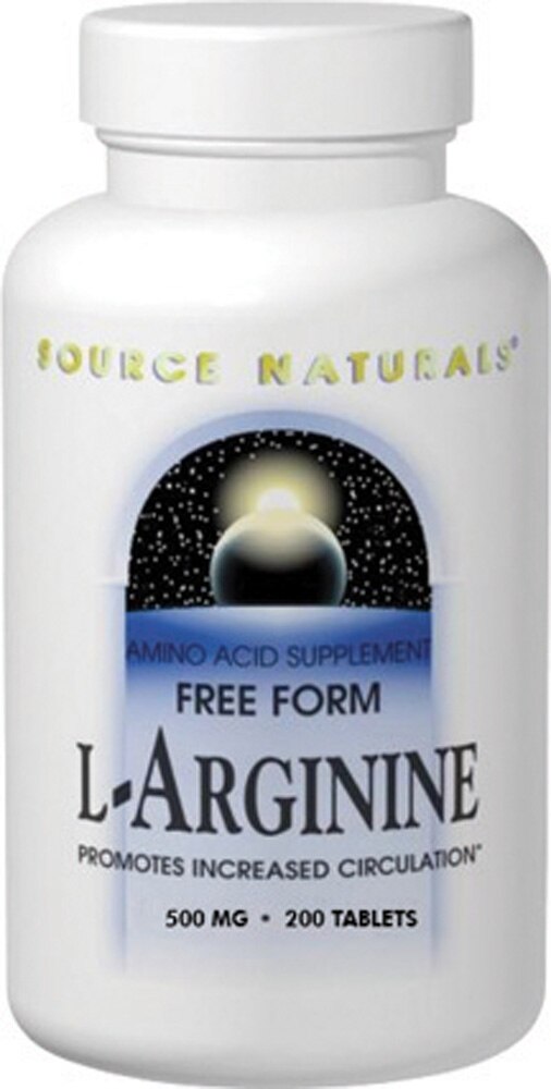 Free Form L-Arginine -- 500 mg - 200 Tablets (Таблетки) Source Naturals