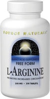 Source Naturals L-аргинин в свободной форме — 500 мг — 200 таблеток Source Naturals