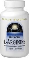 Free Form L-Arginine -- 500 mg - 200 Tablets (Таблетки) Source Naturals