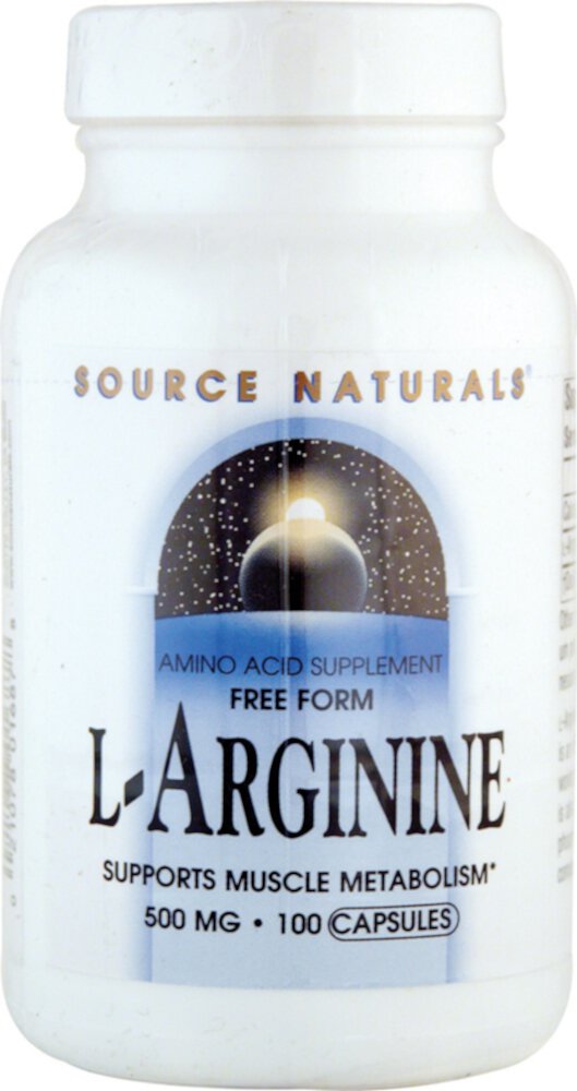 Free Form L-Arginine -- 500 mg - 100 Capsules (Капсулы) Source Naturals