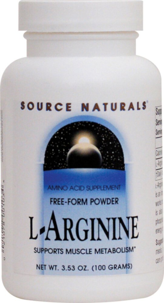 Порошок L-аргинина в свободной форме — 3,53 унции Source Naturals