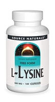 Free Form L-Lysine -- 500 mg - 100 Capsules (Капсулы) Source Naturals