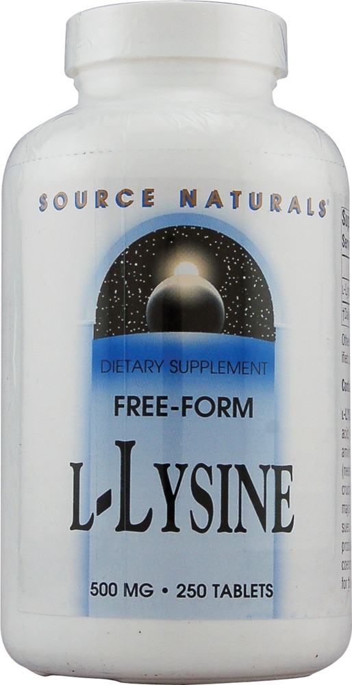 Free Form L-Lysine -- 500 mg - 250 Tablets (Таблетки) Source Naturals