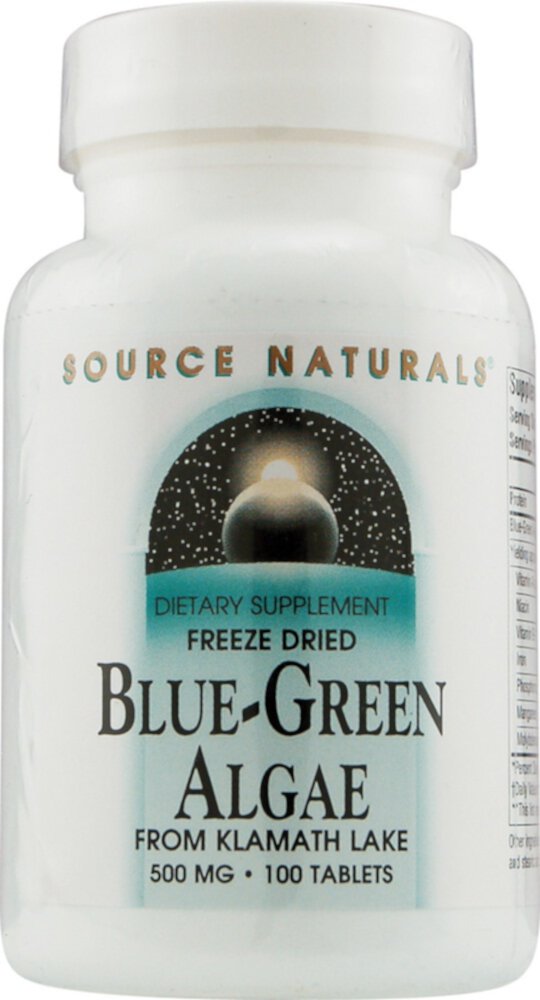 Freeze Dried Blue-Green Algae From Klamath Lake -- 500 mg - 100 Tablets (Таблетки) Source Naturals