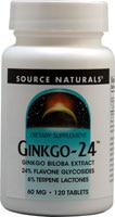 Ginkgo-24™ - 60mg - 120 таблеток - Source Naturals Source Naturals