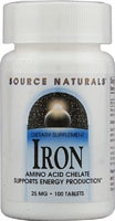 Iron -- 25 mg - 100 Tablets (Таблетки) Source Naturals