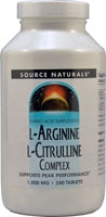 Source Naturals L-аргинин L-цитруллиновый комплекс — 1000 мг — 240 таблеток Source Naturals