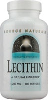 Lecithin -- 1200 mg - 100 Softgels (Мягкие капсулы) Source Naturals