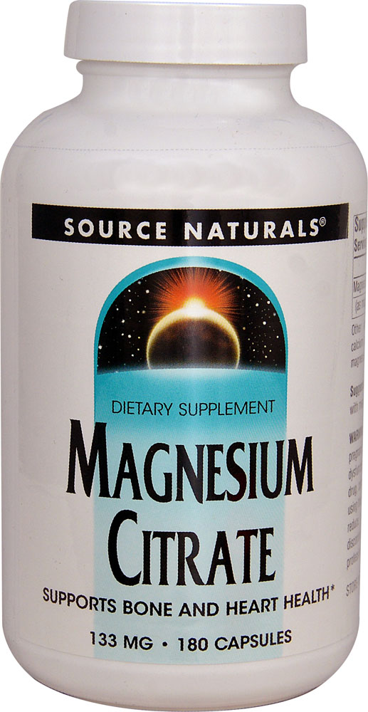 Магний Цитрат - 133 мг - 180 капсул - Source Naturals Source Naturals