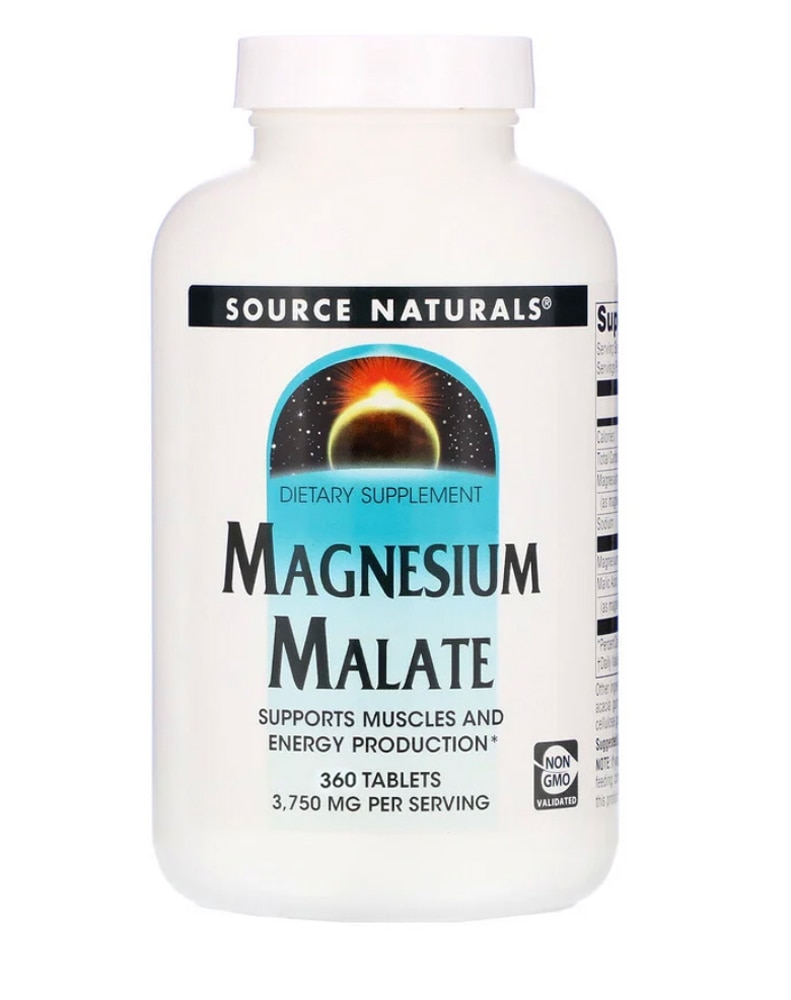 Magnesium Malate -- 3750 mg - 360 Tablets (Таблетки) Source Naturals