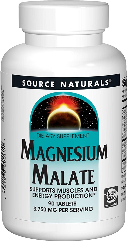 Магний Малат - 3750 мг - 90 таблеток - Source Naturals Source Naturals