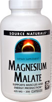 Магний малат - 625 мг - 200 капсул - Source Naturals Source Naturals