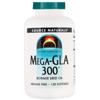 Mega GLA 300™ Borage Seed Oil -- 120 Softgels (Мягкие капсулы) Source Naturals