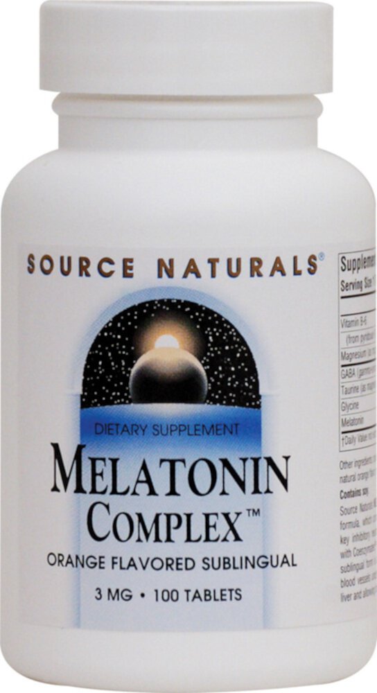 Melatonin Complex™ Orange, 3 мг, 100 сублингвальных таблеток Source Naturals