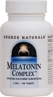 Melatonin Complex™ Orange -- 3 mg - 100 Sublingual Tablets (Сублингвальные таблетки (для рассасывания под языком)) Source Naturals