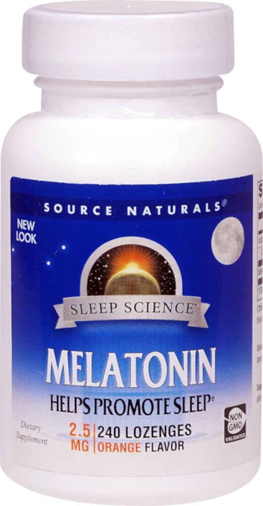 Melatonin Lozenges (Пастилки) Orange -- 2.5 mg - 240 Lozenges Source Naturals