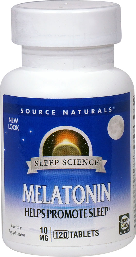 Melatonin -- 10 mg - 120 Tablets (Таблетки) Source Naturals