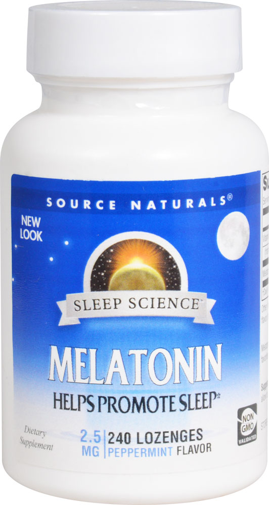 Melatonin Peppermint -- 2.5 mg - 240 Lozenges (Пастилки) Source Naturals