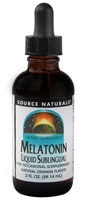 Melatonin Sublingual Liquid (Жидкость) Orange -- 1 mg - 2 fl oz (Жидкие унции) Source Naturals