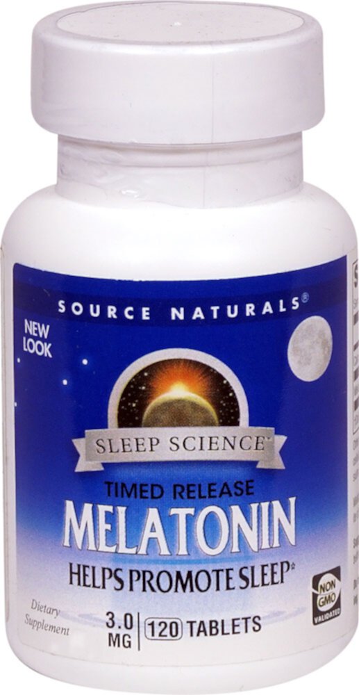 Melatonin Timed Release -- 3 mg - 120 Tablets (Таблетки) Source Naturals