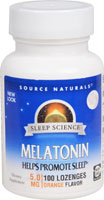 Melatonin Sublingual Orange -- 5 mg - 100 Tablets (Таблетки) Source Naturals