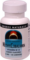 Source Naturals Метилкобаламин Витамин B-12 Вишня — 5 мг — 30 пастилок Source Naturals