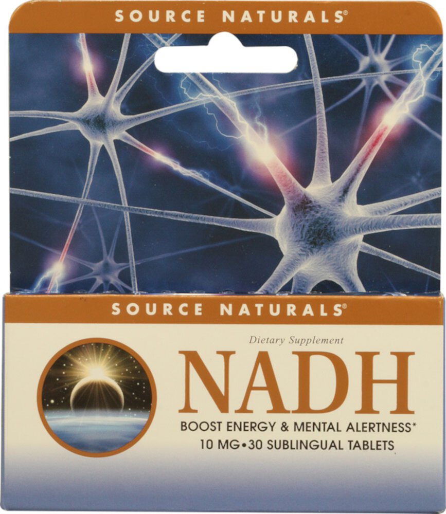 NADH, Подъязычные таблетки с мятным вкусом - 10 мг - 30 таблеток - Source Naturals Source Naturals