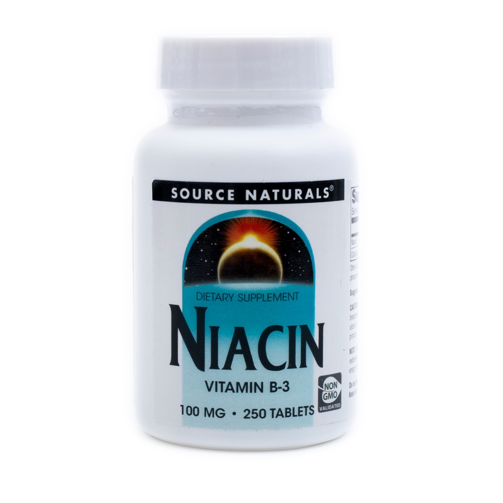 Niacin Vitamin B-3 -- 100 mg - 250 Tablets (Таблетки) Source Naturals