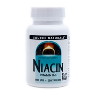 Source Naturals Ниацин, витамин B-3, 100 мг, 250 таблеток Source Naturals