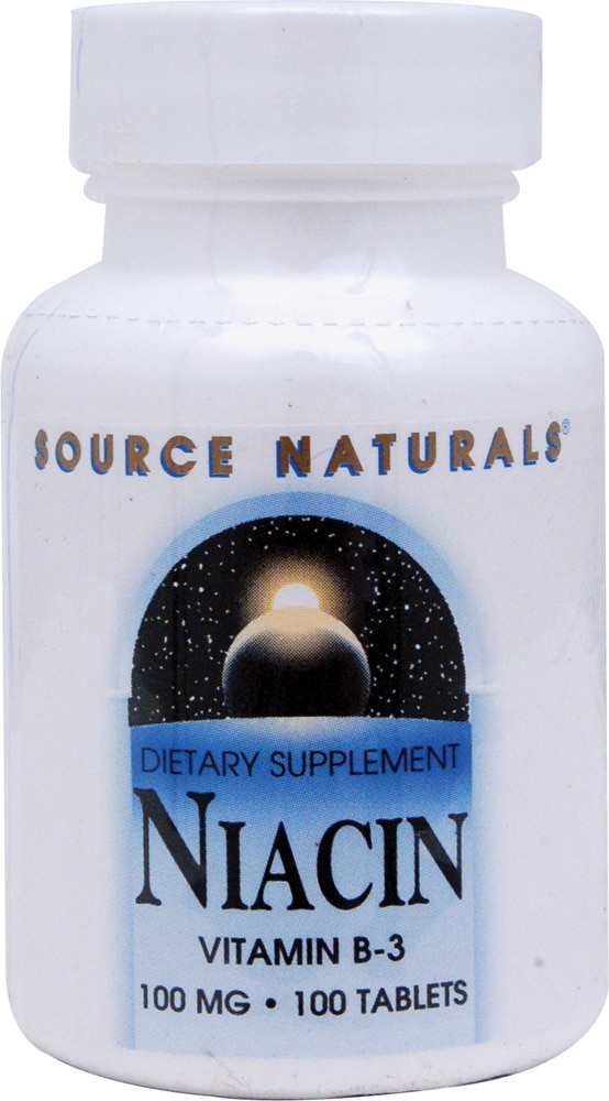 Ниацин Витамин B-3 - 100 мг - 100 таблеток - Source Naturals Source Naturals