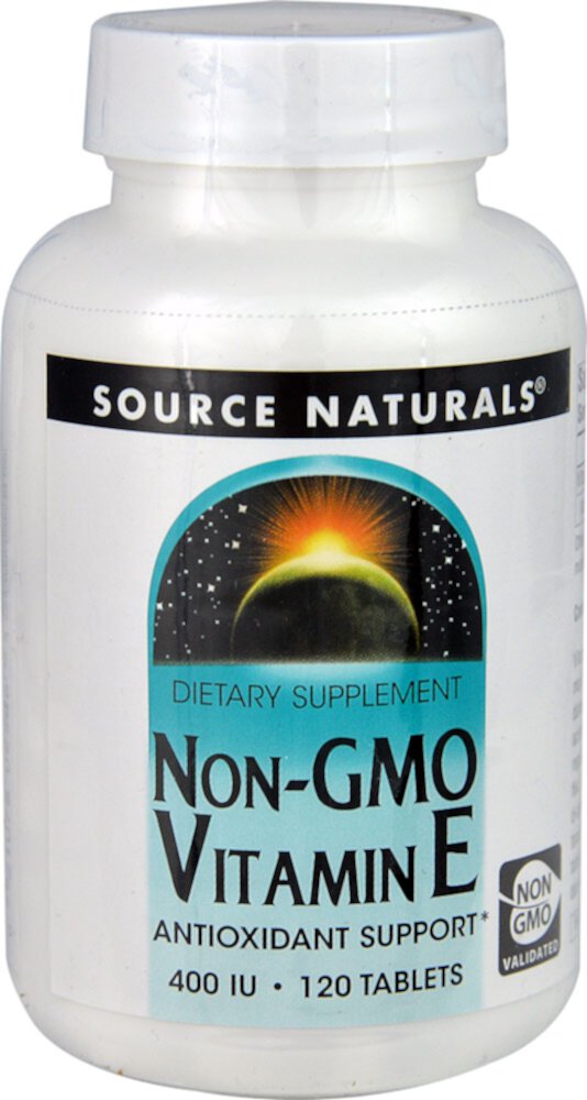 Non-GMO Vitamin E -- 400 IU - 120 Tablets (Таблетки) Source Naturals