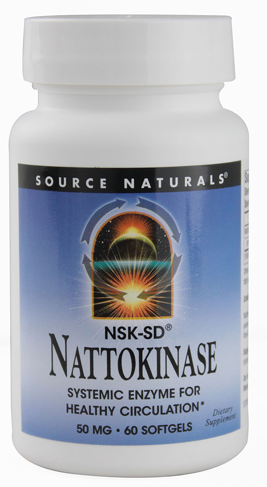 NSK-SD™ Наттокиназа — 50 мг — 60 мягких желатиновых капсул Source Naturals