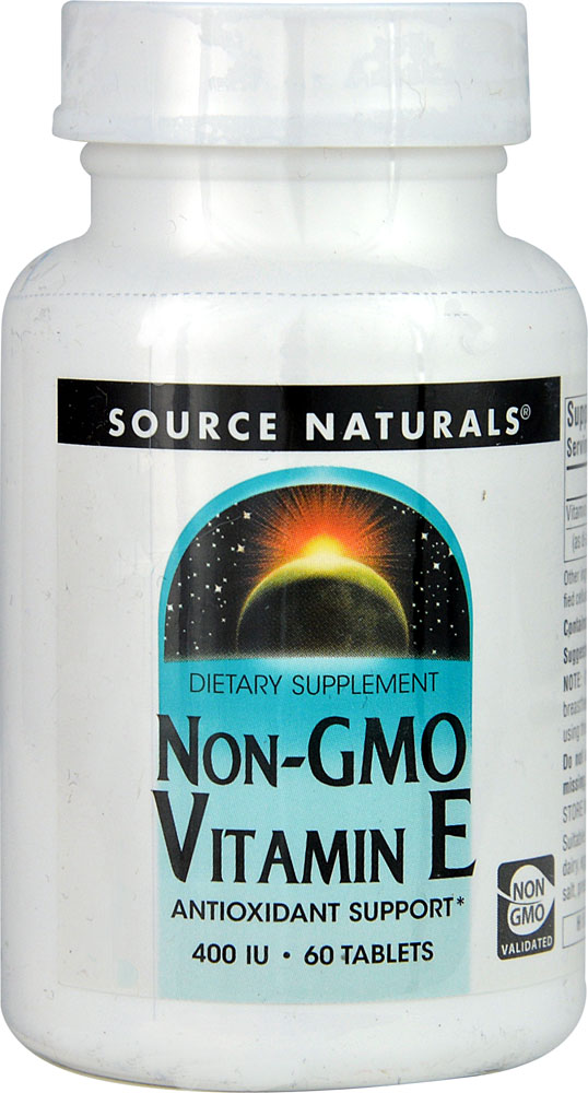 Non-GMO Vitamin E -- 400 IU - 60 Tablets (Таблетки) Source Naturals