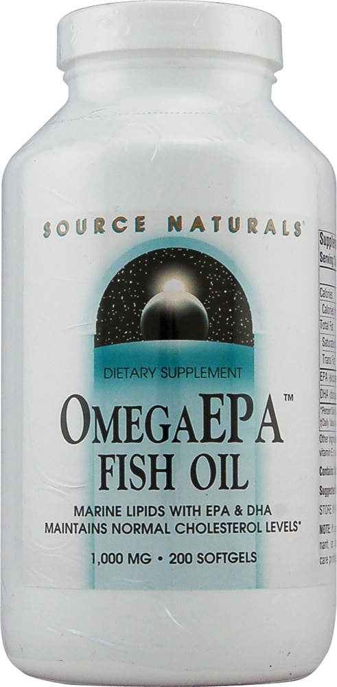 Source Naturals OmegaEPA™ Рыбий жир — 1000 мг — 200 мягких желатиновых капсул Source Naturals