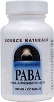 Source Naturals ПАБК — 100 мг — 250 таблеток Source Naturals