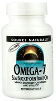 Omega-7 Sea Buckthorn Fruit Oil -- 60 Softgels (Мягкие капсулы) Source Naturals