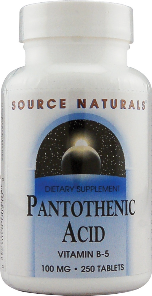 Пантотеновая кислота Витамин B-5 - 100 мг - 250 таблеток - Source Naturals Source Naturals