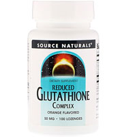 Reduced Glutathione Complex Orange -- 50 mg - 100 Lozenges (Пастилки) Source Naturals