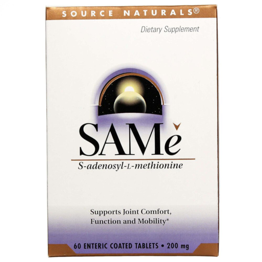 SAMe -- 200 mg - 60 Enteric Coated Tablets (Таблетки с энтеросолюбильной оболочкой) Source Naturals