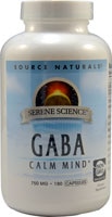 Serene Science GABA Calm Mind -- 750 mg - 180 Capsules (Капсулы) Source Naturals