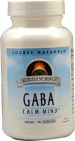 Serene Science GABA -- 750 mg - 90 Capsules (Капсулы) Source Naturals