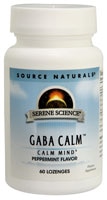 Serene Science™ GABA Calm™ Peppermint -- 60 Lozenges (Пастилки) Source Naturals