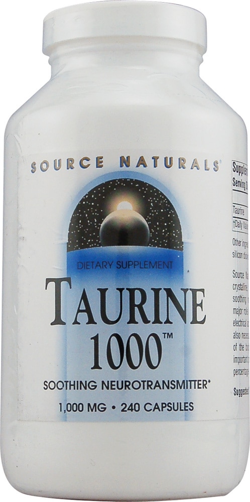 Taurine 1000™ -- 1000 mg - 240 Capsules (Капсулы) Source Naturals