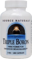 Triple Boron -- 3 mg - 200 Capsules (Капсулы) Source Naturals