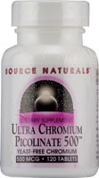 Source Naturals Ultra Chromium Picolinate 500™ -- 500 мкг -- 120 таблеток Source Naturals