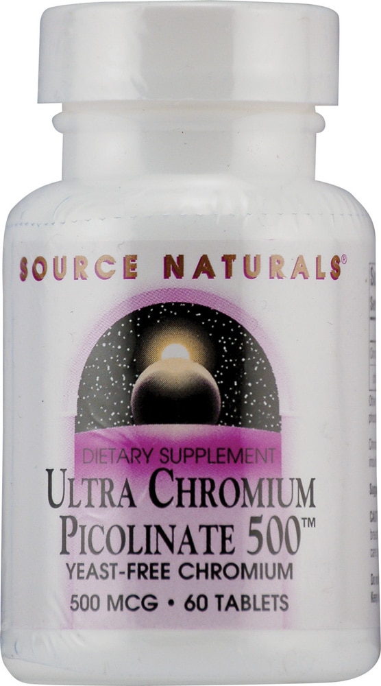 Ультра Хромиум Пиколинат 500 - 500 мкг - 60 таблеток - Source Naturals Source Naturals